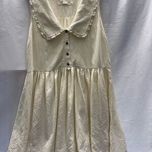 Anthropologie Cream women’s  Dress with Collar and Buttons